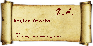 Kogler Aranka névjegykártya