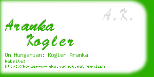 aranka kogler business card